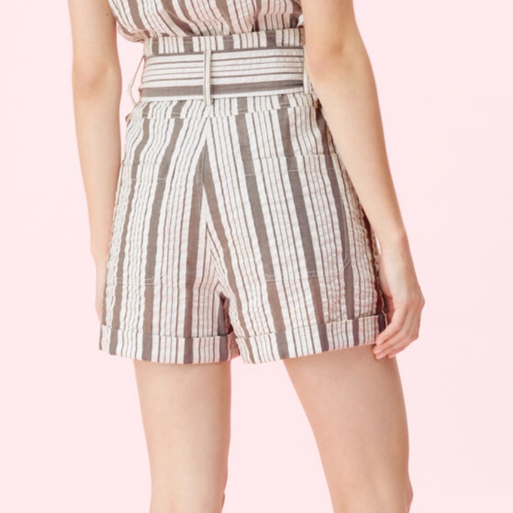 La Vie Rebecca Taylor Corded Striped Shorts - Picture 8 of 11